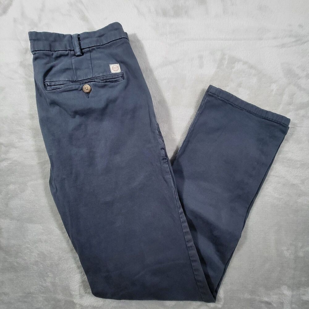 Marine Layer Saturday Chino Men 30x29 Blue Slim Straight Stretch Style 15707